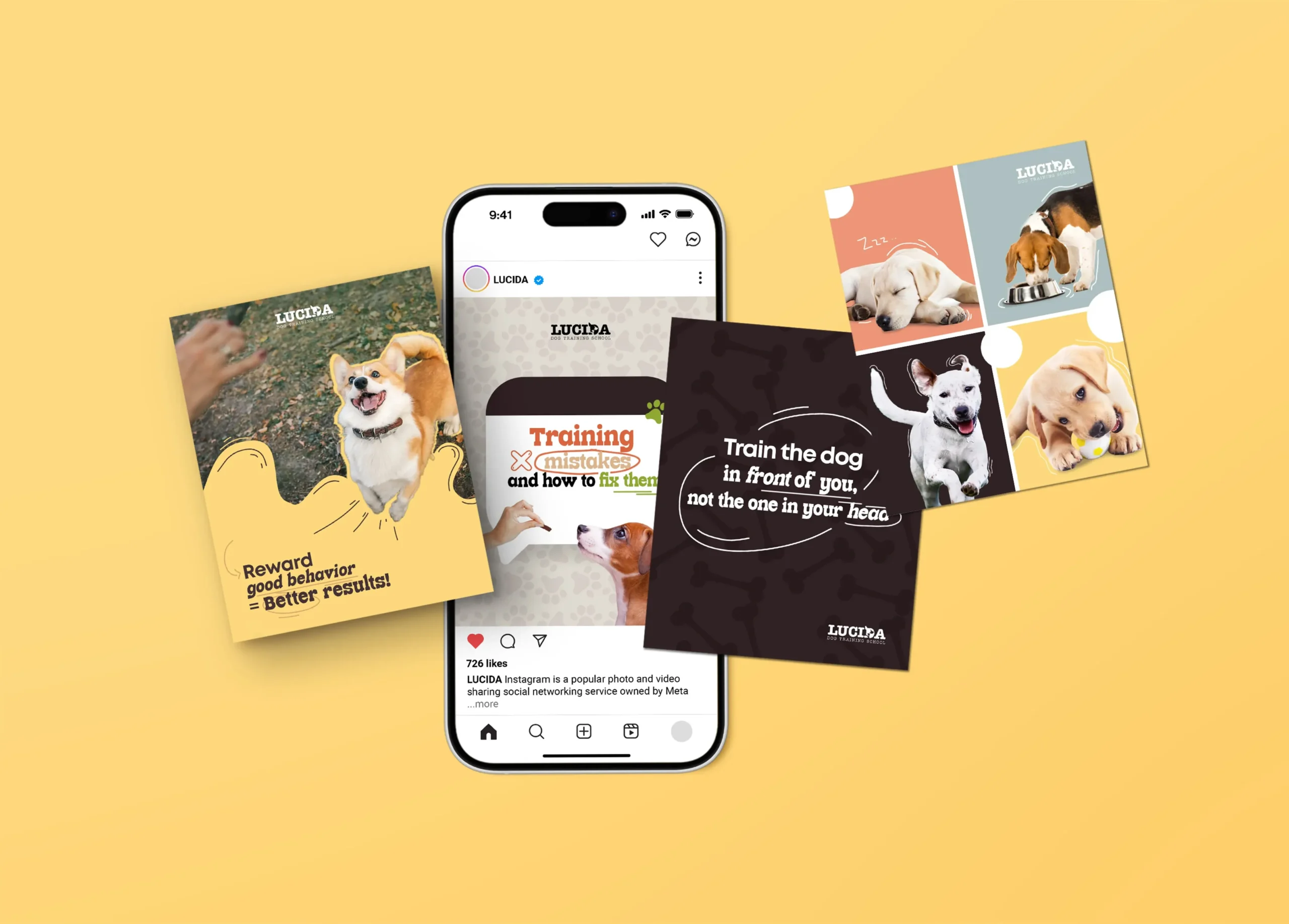 Place main copy Dog training branding
