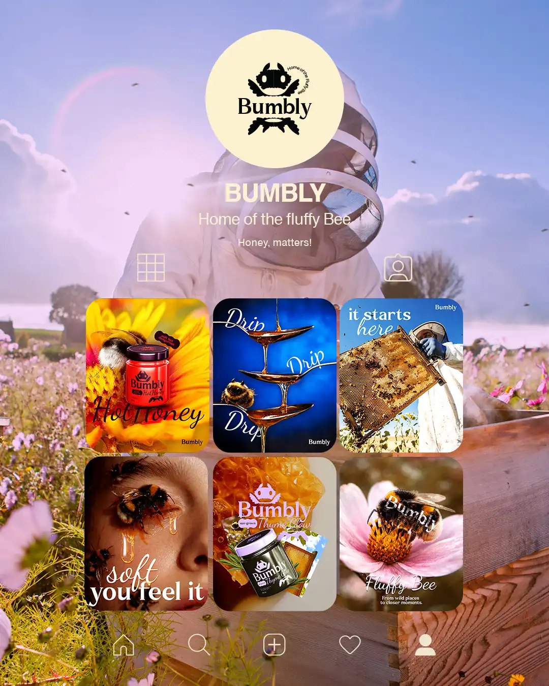 premium honey social media branding