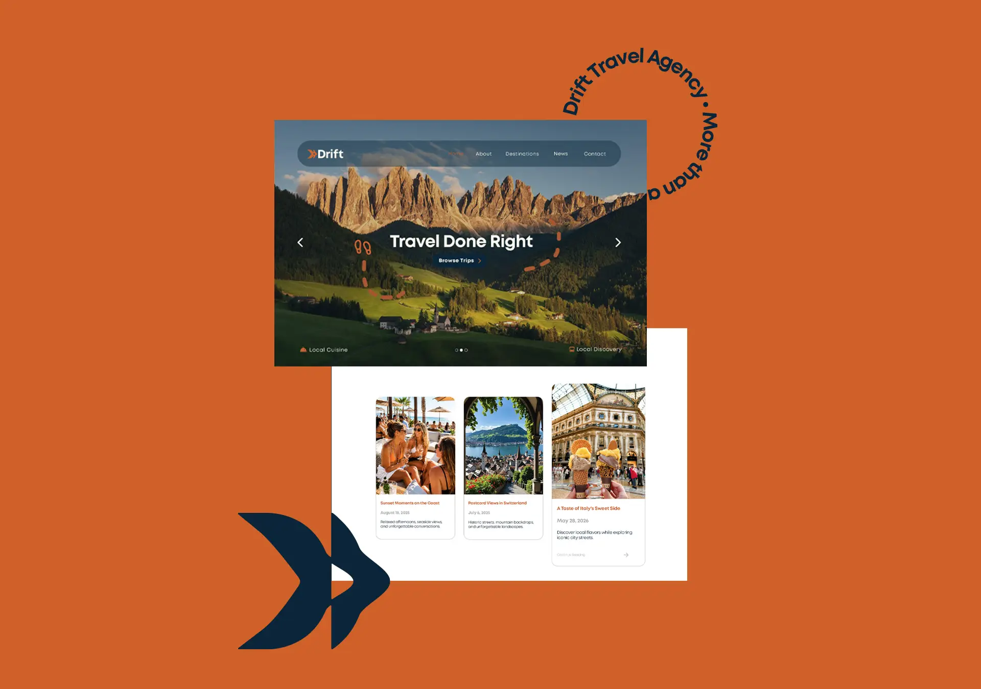 travel website design